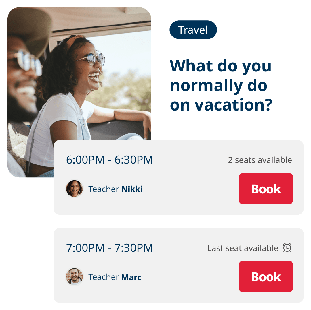 Réservez votre cours