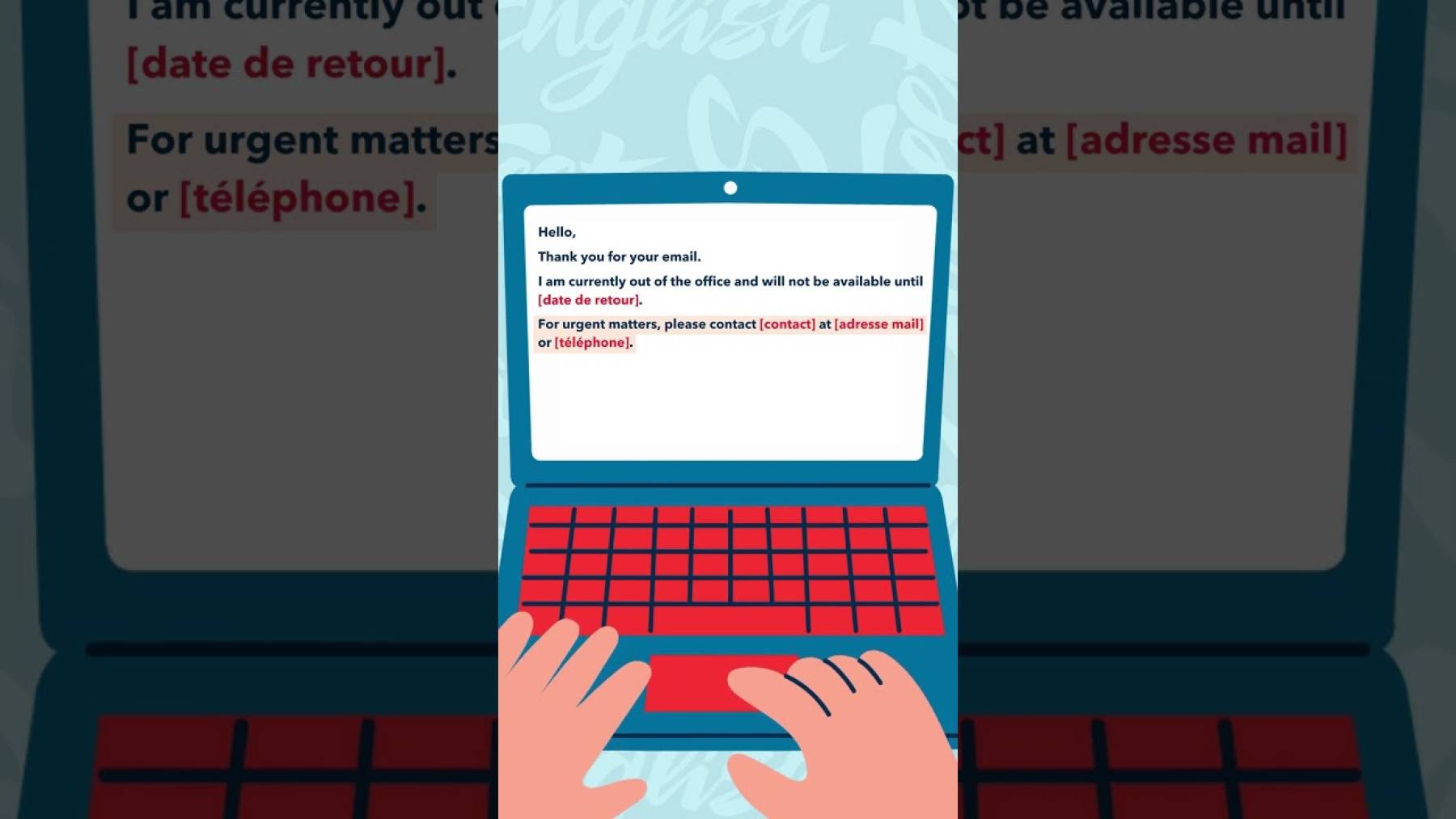 Embedded thumbnail for Ecrire un message d'absence en anglais > Paragraphe