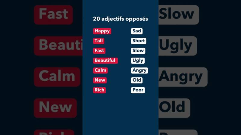 Embedded thumbnail for 20 adjectifs anglais à connaître absolument